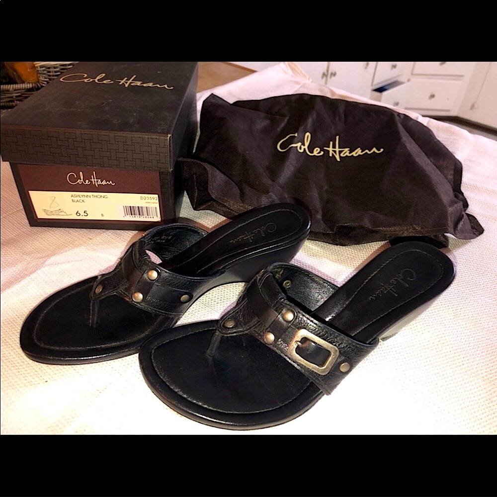 Cole Haan Black Wedge Sandal